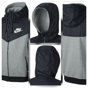 NIKE MEN'S WINDRUNNER FLEECE MIX JACKET  DARK GREY